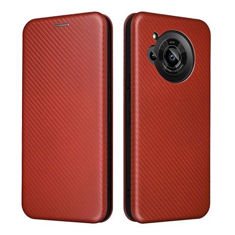 Coque Portefeuille Livre Cuir Etui Clapet L02Z pour Sharp Aquos R7s Marron