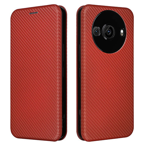 Coque Portefeuille Livre Cuir Etui Clapet L02Z pour Sharp Aquos R8 Pro Marron