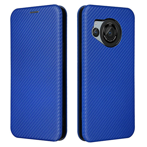 Coque Portefeuille Livre Cuir Etui Clapet L02Z pour Sharp Aquos R8s Bleu