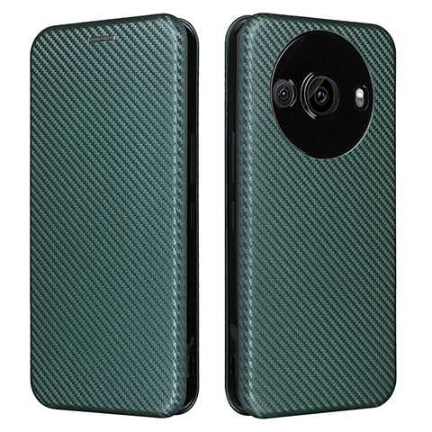 Coque Portefeuille Livre Cuir Etui Clapet L02Z pour Sharp Aquos R8s Pro Vert