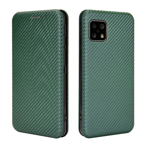 Coque Portefeuille Livre Cuir Etui Clapet L02Z pour Sharp Aquos Sense4 Basic Vert