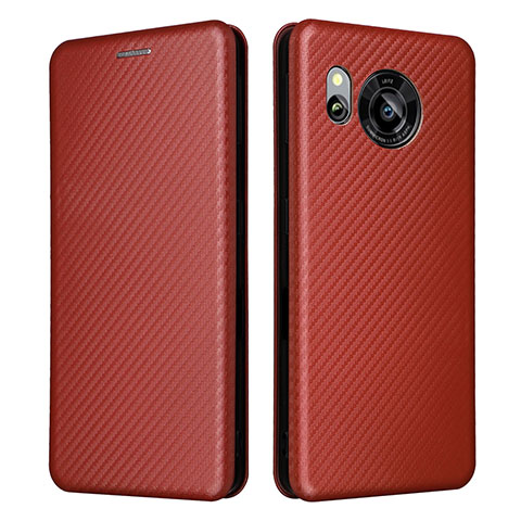 Coque Portefeuille Livre Cuir Etui Clapet L02Z pour Sharp Aquos Sense7 Marron