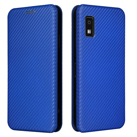 Coque Portefeuille Livre Cuir Etui Clapet L02Z pour Sharp Aquos wish3 Bleu