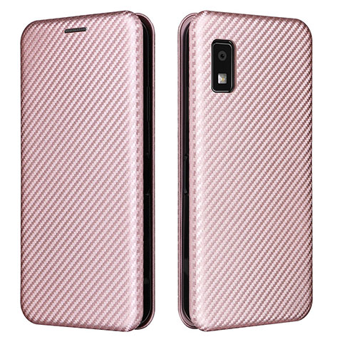 Coque Portefeuille Livre Cuir Etui Clapet L02Z pour Sharp Aquos wish3 Or Rose