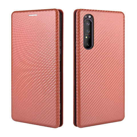 Coque Portefeuille Livre Cuir Etui Clapet L02Z pour Sony Xperia 1 II Marron