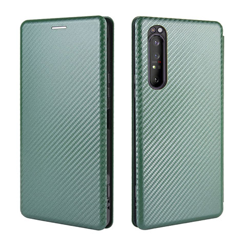 Coque Portefeuille Livre Cuir Etui Clapet L02Z pour Sony Xperia 1 II Vert