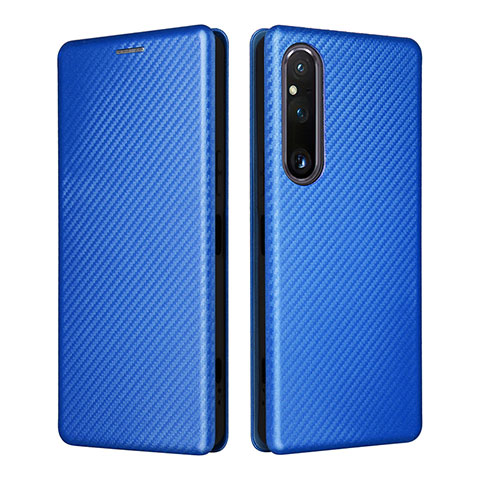 Coque Portefeuille Livre Cuir Etui Clapet L02Z pour Sony Xperia 1 V Bleu