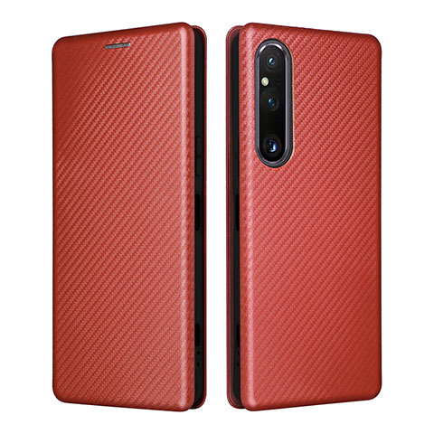 Coque Portefeuille Livre Cuir Etui Clapet L02Z pour Sony Xperia 1 V Marron