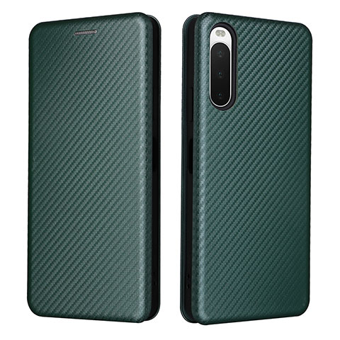 Coque Portefeuille Livre Cuir Etui Clapet L02Z pour Sony Xperia 10 IV SOG07 Vert