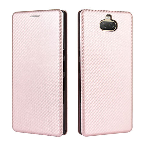 Coque Portefeuille Livre Cuir Etui Clapet L02Z pour Sony Xperia 10 Or Rose