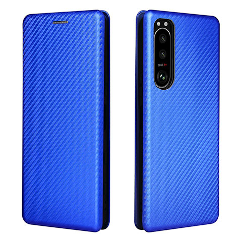 Coque Portefeuille Livre Cuir Etui Clapet L02Z pour Sony Xperia 5 III Bleu