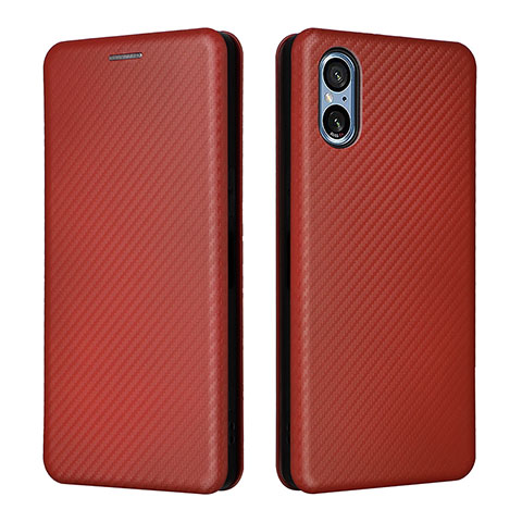 Coque Portefeuille Livre Cuir Etui Clapet L02Z pour Sony Xperia 5 V Marron