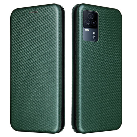 Coque Portefeuille Livre Cuir Etui Clapet L02Z pour Vivo iQOO 7 Legend 5G Vert