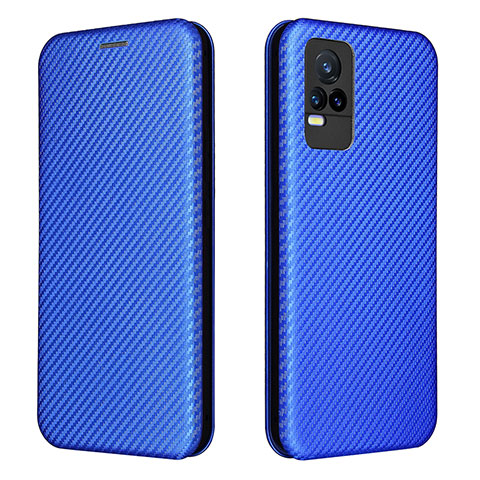 Coque Portefeuille Livre Cuir Etui Clapet L02Z pour Vivo V21e 4G Bleu