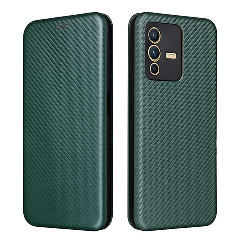 Coque Portefeuille Livre Cuir Etui Clapet L02Z pour Vivo V23 5G Vert