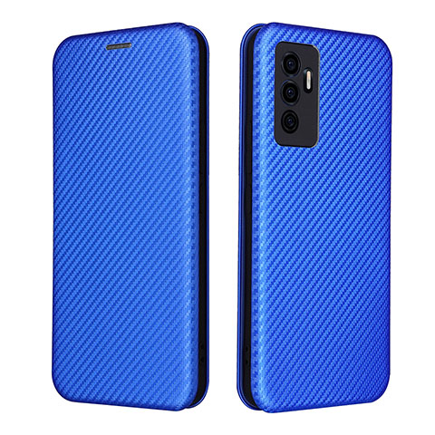 Coque Portefeuille Livre Cuir Etui Clapet L02Z pour Vivo V23e 5G Bleu