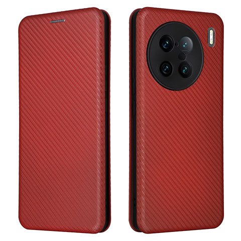 Coque Portefeuille Livre Cuir Etui Clapet L02Z pour Vivo X90 Pro+ Plus 5G Marron