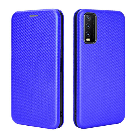 Coque Portefeuille Livre Cuir Etui Clapet L02Z pour Vivo Y11s Bleu