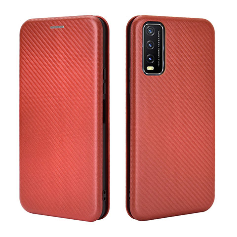 Coque Portefeuille Livre Cuir Etui Clapet L02Z pour Vivo Y12G Marron