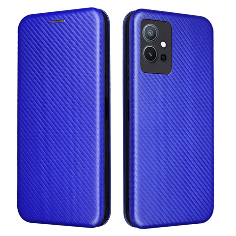 Coque Portefeuille Livre Cuir Etui Clapet L02Z pour Vivo Y30 5G Bleu