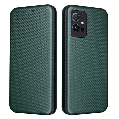 Coque Portefeuille Livre Cuir Etui Clapet L02Z pour Vivo Y30 5G Vert