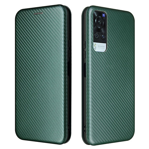 Coque Portefeuille Livre Cuir Etui Clapet L02Z pour Vivo Y51 (2021) Vert