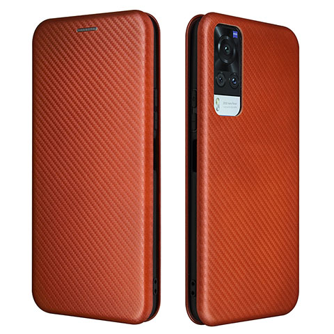 Coque Portefeuille Livre Cuir Etui Clapet L02Z pour Vivo Y51A Marron