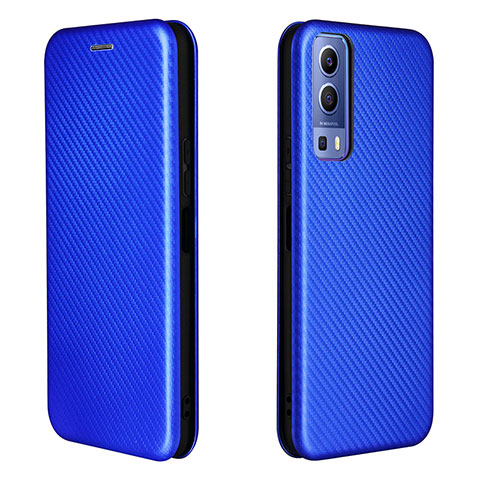 Coque Portefeuille Livre Cuir Etui Clapet L02Z pour Vivo Y52 5G Bleu