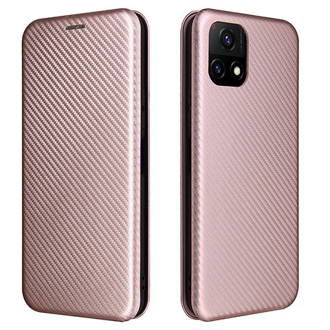 Coque Portefeuille Livre Cuir Etui Clapet L02Z pour Vivo Y52s t1 5G Or Rose