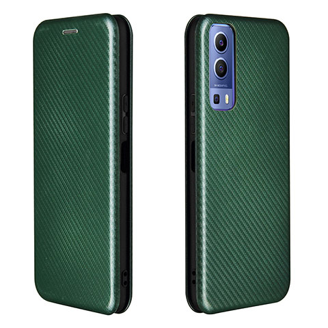 Coque Portefeuille Livre Cuir Etui Clapet L02Z pour Vivo Y72 5G Vert