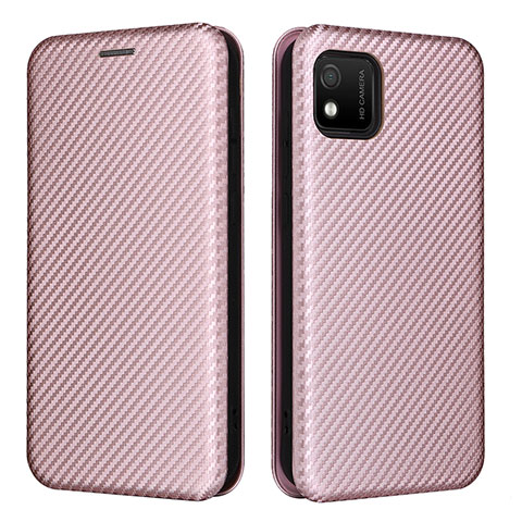 Coque Portefeuille Livre Cuir Etui Clapet L02Z pour Wiko Y52 Or Rose