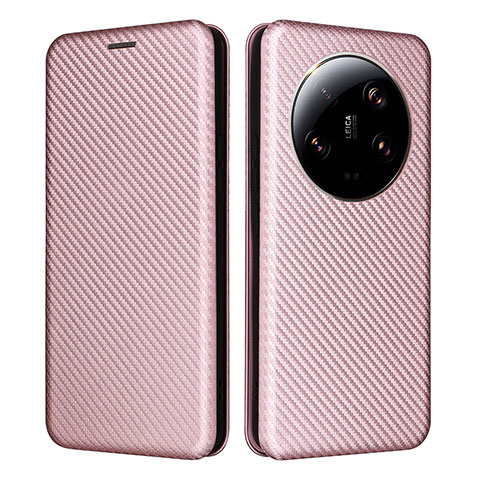 Coque Portefeuille Livre Cuir Etui Clapet L02Z pour Xiaomi Mi 13 Ultra 5G Or Rose