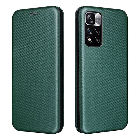 Coque Portefeuille Livre Cuir Etui Clapet L02Z pour Xiaomi Poco M4 Pro 5G Vert