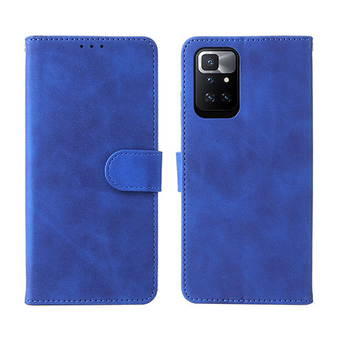 Coque Portefeuille Livre Cuir Etui Clapet L02Z pour Xiaomi Redmi Note 11 4G (2021) Bleu