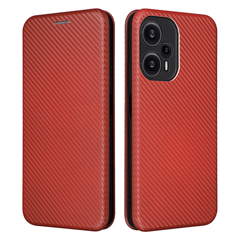 Coque Portefeuille Livre Cuir Etui Clapet L02Z pour Xiaomi Redmi Note 12 Turbo 5G Marron