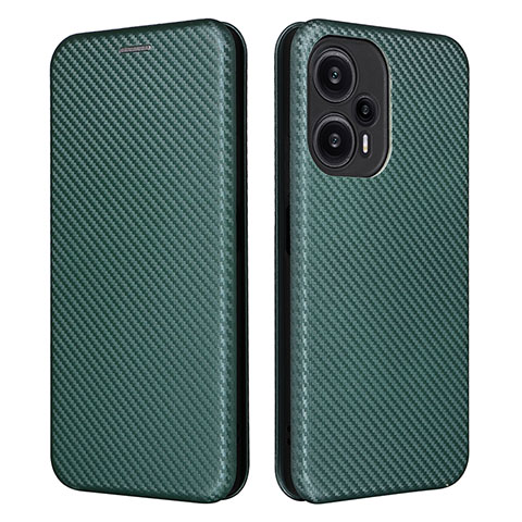 Coque Portefeuille Livre Cuir Etui Clapet L02Z pour Xiaomi Redmi Note 12 Turbo 5G Vert