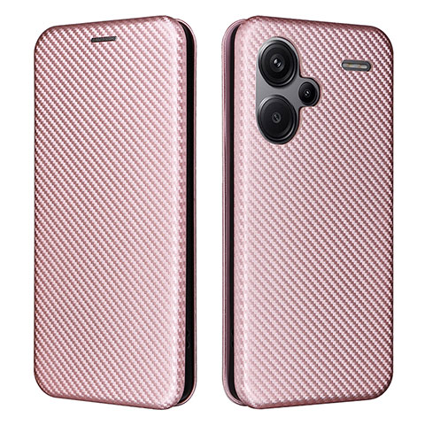 Coque Portefeuille Livre Cuir Etui Clapet L02Z pour Xiaomi Redmi Note 13 Pro+ Plus 5G Or Rose