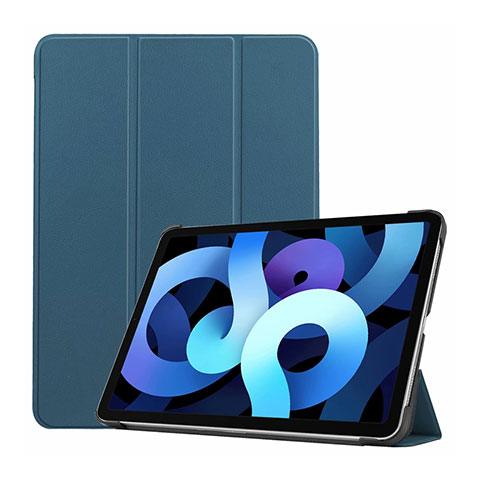 Coque Portefeuille Livre Cuir Etui Clapet L03 pour Apple iPad Air 5 10.9 (2022) Bleu