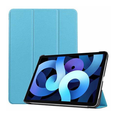 Coque Portefeuille Livre Cuir Etui Clapet L03 pour Apple iPad Air 5 10.9 (2022) Bleu Ciel