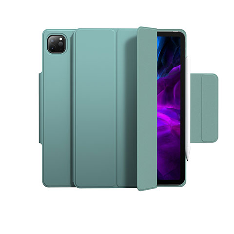 Coque Portefeuille Livre Cuir Etui Clapet L03 pour Apple iPad Pro 11 (2020) Vert