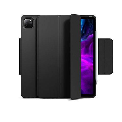 Coque Portefeuille Livre Cuir Etui Clapet L03 pour Apple iPad Pro 12.9 (2021) Noir