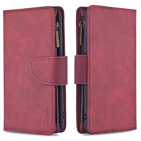 Coque Portefeuille Livre Cuir Etui Clapet L03 pour Apple iPhone 14 Pro Vin Rouge