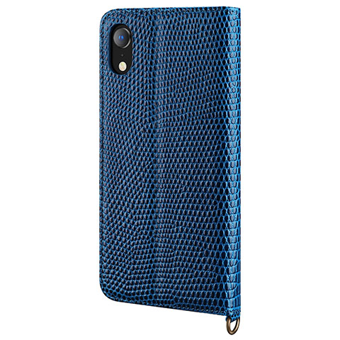 Coque Portefeuille Livre Cuir Etui Clapet L03 pour Apple iPhone XR Bleu