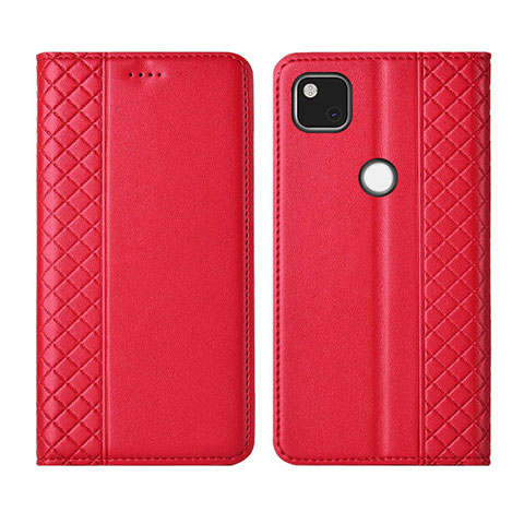 Coque Portefeuille Livre Cuir Etui Clapet L03 pour Google Pixel 4a Rouge