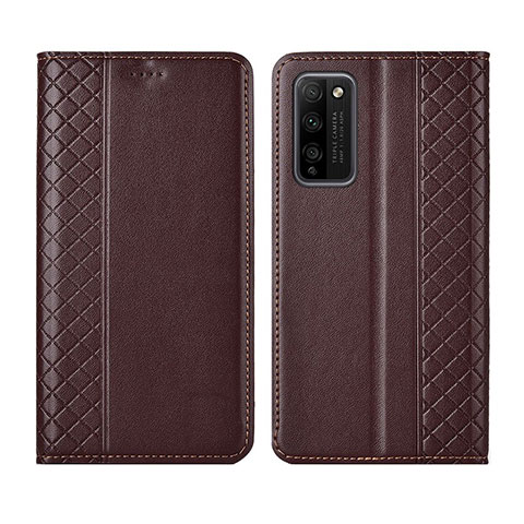 Coque Portefeuille Livre Cuir Etui Clapet L03 pour Huawei Honor 30 Lite 5G Marron