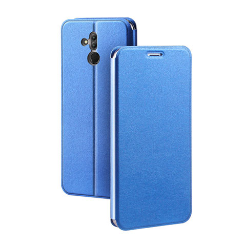 Coque Portefeuille Livre Cuir Etui Clapet L03 pour Huawei Mate 20 Lite Bleu