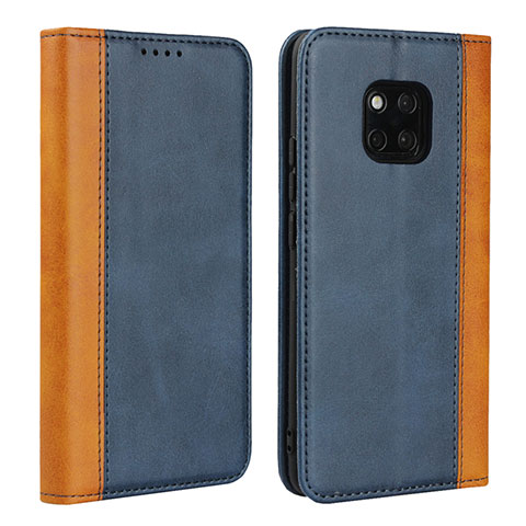 Coque Portefeuille Livre Cuir Etui Clapet L03 pour Huawei Mate 20 Pro Bleu