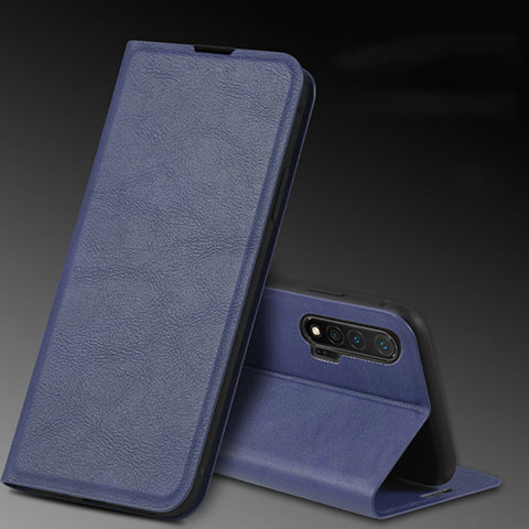 Coque Portefeuille Livre Cuir Etui Clapet L03 pour Huawei Nova 6 Bleu