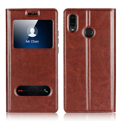 Coque Portefeuille Livre Cuir Etui Clapet L03 pour Huawei P20 Lite Marron