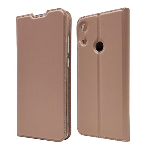 Coque Portefeuille Livre Cuir Etui Clapet L03 pour Huawei Y6 (2019) Or Rose